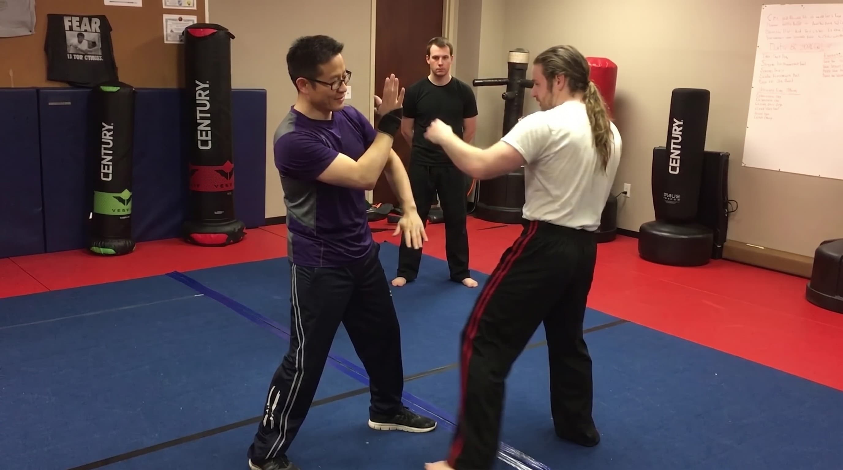 Sifu Casey Martin teaching striking on the red mat