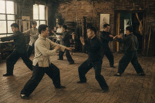 Early Chinese martial arts training hall in America