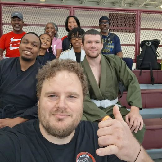 Cloud Forest team on the bleachers at ASJL Nationals in Radford